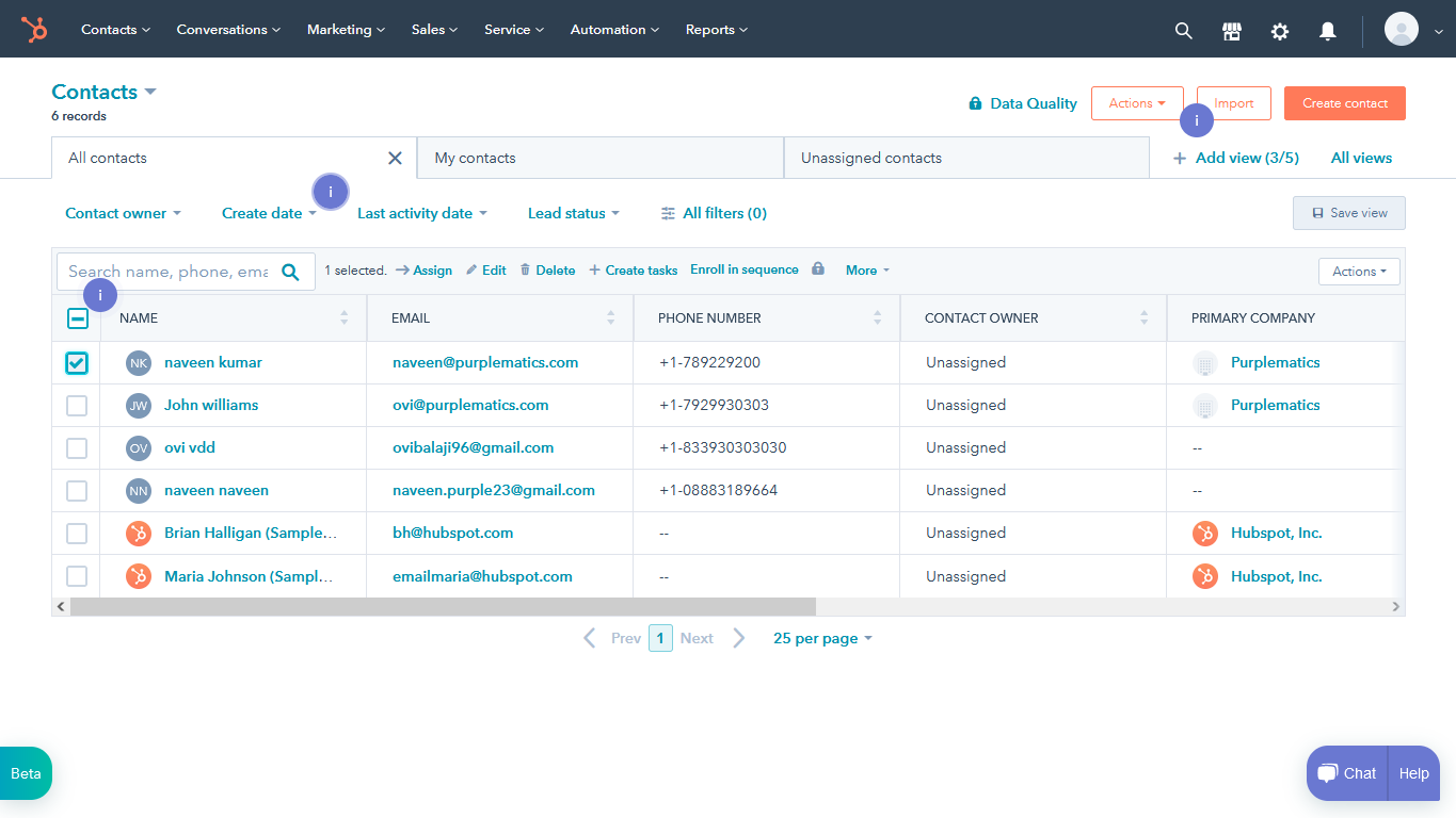 New Customers meetings are sent as new contacts